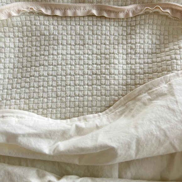Cuddle Down Queen Duvet Cover Set • Cream Waffle Weave • Made in Canada Luxury - Picture 8 of 9